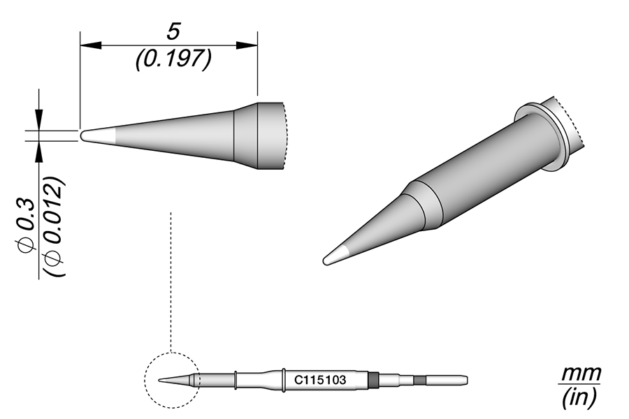 C115103 - Cartridge Conical Ø 0.3 S1